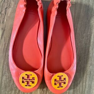 Tory Burch Coral leather Ballet Flats size 8